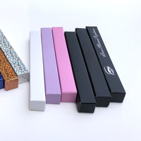 Logo holographique personnalisé vide, 12 pièces, boîte à crayon de revêtement pour les yeux, laser rose, emballage cosmétique, cadeau, paquet holographique pour stylo à colle
