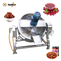 Marmite industrielle à double enveloppe en acier inoxydable, inclinable, chauffante et mélangeuse, électrique, de qualité alimentaire, pour cuisson à la vapeur
