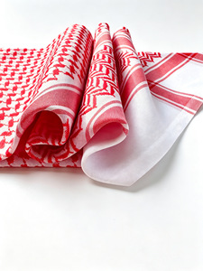 Versatile <b>Red</b> and White Keffiyeh <b>Scarf</b> Breathable Cotton Keffiyeh Saudi Arabian UAE & Middle East <b>Scarf</b> - Product Image 2