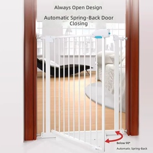 Barrière de sécurité pour animaux de compagnie en acier avec porte - Clôture de protection intérieure pour enclos d'animaux - Product Image 2