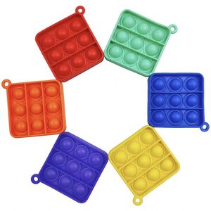 Porte-clés anti-stress en silicone personnalisé avec logo, mini jouet sensoriel à presser, petits pops, porte-clés fidget - Product Image 3