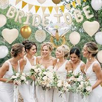 Décorations de fête de bachelorette blanc sable, ballons blancs nude |   Décoration de fête nuptiale, ballons en forme de cœur avec anneau de diamant pour mariage
