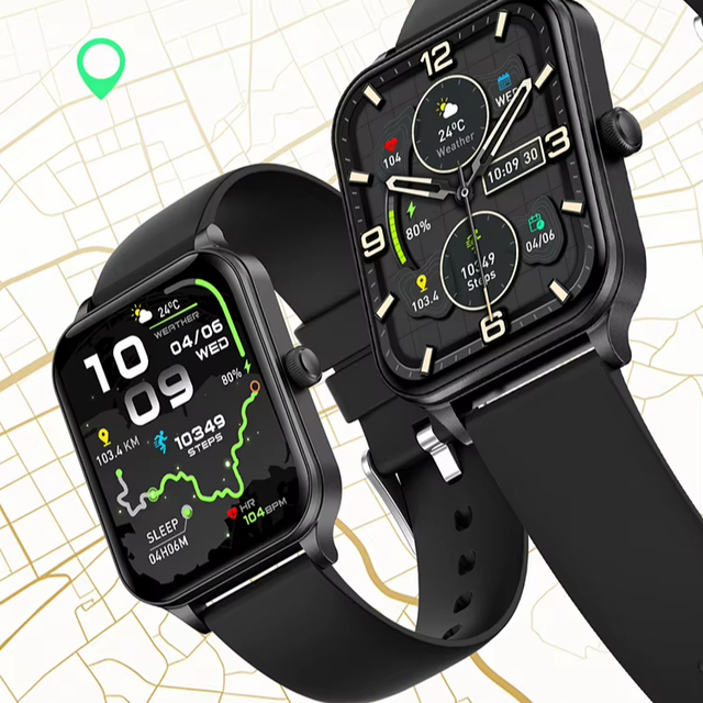 V90 Smart Watch With GPS Heart Rate Blood Oxygen Health Monitoring 1.83" IP67 Waterproof Sports Smartwatch for Men Women