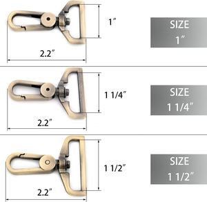 Mousquetons métalliques en laiton brossé pour sacs à main, fermoirs pivotants à griffe de homard, accessoires de maroquinerie - Product Image 2