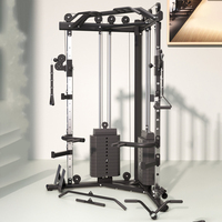 Machine de musculation multifonctionnelle Smith avec cage de puissance et support à squats, système de guidage de barre pour l'entraînement complet du corps