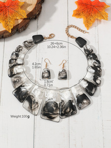 2024 joyería de moda <span class=keywords><strong>Retro</strong></span> exagerada collar de cadena único y conjunto de pendientes accesorios punk gargantilla de resina acrílica collares - Product Image 6