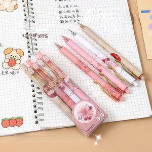 かわいいキャンディーローズ中立学生用ゲルペンセット黒インクボールペン0.5mm文房具4ピース/箱カスタマイズ - Product Image 4