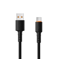 Cable de Silicona con Conductor de Cobre Puro USB-A a USB-C de Carga Rápida de 2.4A para iPhone 15 y Teléfonos Móviles Android