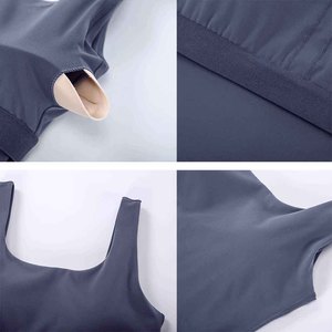 SHINBENE BASIC <strong>Longline</strong> Padded Workout Gym Crop <strong>Vest</strong> <strong>Women</strong> Naked Feel Fitness Yoga Sport Tank Tops - Product Image 6