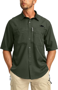 Azul marinho UPF 50 + Camisas De Pesca Respirável Voltar Vent Mesh Liner Botão Personalizado Para Baixo Camisas De Pesca - Product Image 3