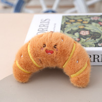 Dessin animé mignon Burger frites brodé en peluche en forme d'ours Figurine alimentaire porte-clés pendentif pour accessoires de distributeur automatique