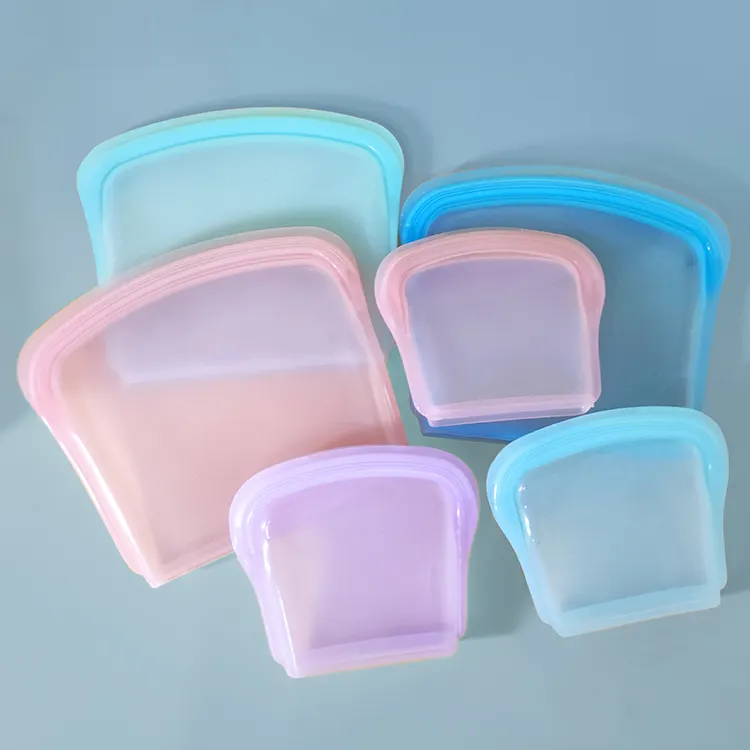 Sacos de silicone herméticos reutilizáveis sem bpa, 20 modelos de sacos de armazenamento de frutas à prova de vazamento, recipiente de sopa