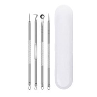 Pince à épiler en acier inoxydable pour l'acné, extracteur de points noirs et de boutons, usage facial, vente en gros