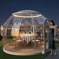 Tenda Kubah Polikarbonat Hotel Eropa Modern Desain Baru Terlaris, Rumah Kubah Kristal PC Modular Prefab untuk Luar Ruangan