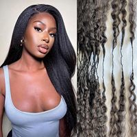 Cheveux naturels pour bébés 12A, raides crépus, en crochet, pré-bouclés, pré-séparés, micro-mèches sans nœuds, ondulation Yaki douce