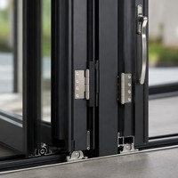 Porte en verre pliante en aluminium Meida, à rupture de pont thermique, cadre fin, double vitrage, luxe, pour patio résidentiel, fabricant en gros