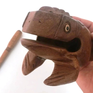 Wholesale Wooden Frog Guiro Rasp Percussion Instrument Croaking Frog Sound Maker for Kids <b>Music</b> Teaching - Product Image 2
