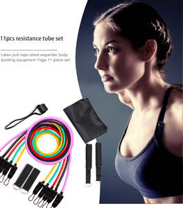 2025 usine en gros ensemble de gymnastique à domicile 11 pièces en caoutchouc exercice entraînement résistance bandes élastiques solide caoutchouc Stretch Fitness série - Product Image 4