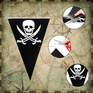 PAFU decorazioni per feste pirata bandiera bandiera pirata ghirlanda compleanno Jolly Roger nave triangolo stendant stamina decorazione - Product Image 3
