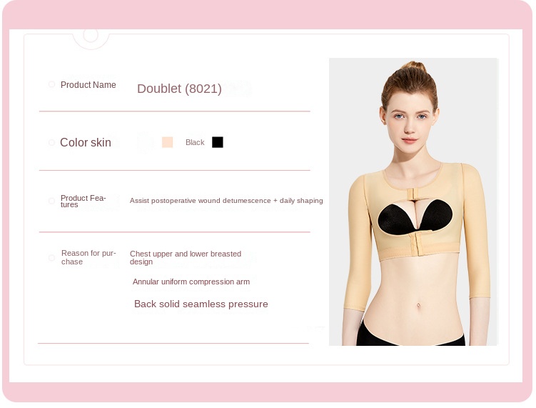 ZOYIAME Post Surgical Garments Arm Liposuction Compression Tops Long Sleeve Open Bust Push Up Breast Women Surgical Vest Shaper
