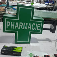 Letrero Luminoso LED Personalizable de Doble Cara para Farmacias y Hospitales, Señalización Electrónica de Alta Visibilidad, Resistente al Agua