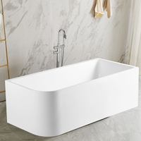 Baignoire rectangulaire moderne et simple de style américain pour maison, hôtel ou gîte, luxe léger, installation autonome