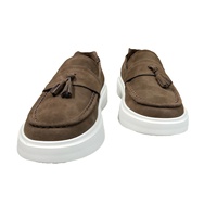 Mocassins en daim de vache style Old Money 2026 pour homme – Confortables, respirants, style britannique, à enfiler avec pompons, pour affaires et décontracté