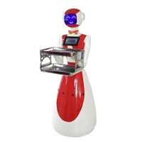 Robot de livraison de nourriture compact, robot serveur de restaurant de petite taille avec capacité de franchissement de chemins étroits pour les petits cafés et bars