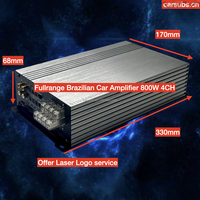 Amplificateur de voiture de style brésilien RMS 800W 4 canaux, amplificateur de subwoofer, amplificateur de haut-parleurs pleine gamme, médiums, basses, 3200W, amplificateur de voiture classe D