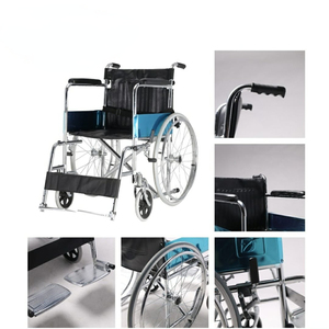 Silla <span class=keywords><strong>de</strong></span> <span class=keywords><strong>Ruedas</strong></span> Manual Plegable Modelo 809 <span class=keywords><strong>de</strong></span> Acero Cromado para Fácil Transporte - Product Image 3