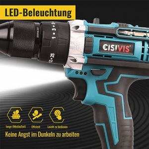 Offre Spéciale : Perceuse sans fil 45 Nm, Perceuse à percussion 21 V à vitesse variable pour le bricolage à domicile - Product Image 5