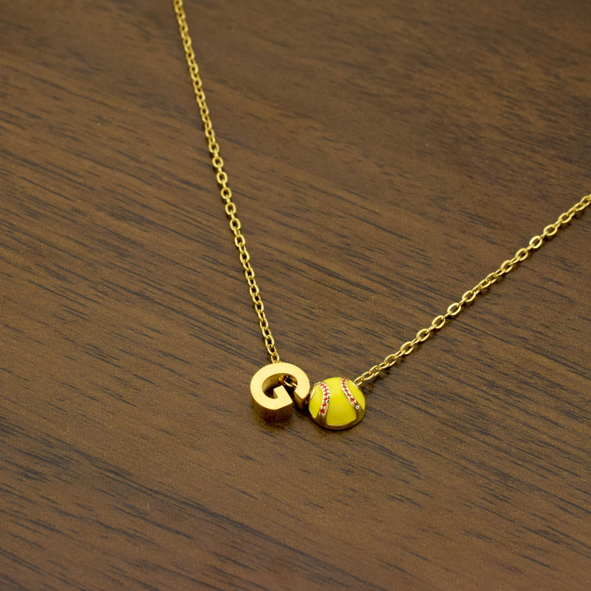 Collier lettre G en or 2160, barre de 457CM