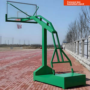 Support de basket-ball en acier concave pour intérieur et extérieur, hauteur 3,05 m, panier de basket-ball avec panneau arrière en verre trempé - Product Image 2