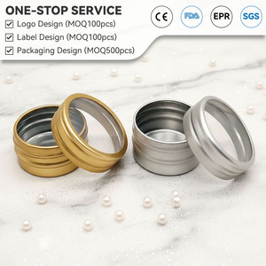 Boîte en aluminium métallique cylindrique de 35 ml 52*25 mm avec bouchon à vis et fenêtre transparente pour rouge à lèvres, bijoux, boucles d'oreilles, ongles pressés - Product Image 1