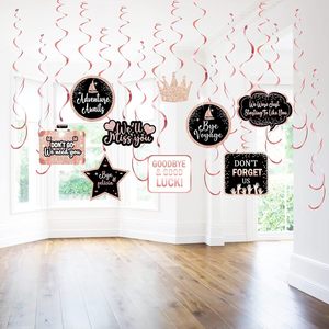 Kit de Décoration de Fête d'Adieu en Or Rose avec Bannière 'Nous Vous Manquerons' et Décorations Suspendues en Spirale pour Fête de Quittement au Bureau - Product Image 4