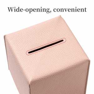 Moderna Funda de Cuero Rosa para Caja de Pañuelos, Organizador Cuadrado con Soporte en Forma de Coche para Almacenamiento Decorativo en el Hogar - Product Image 4