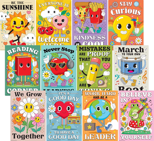 Pacchetto di <span class=keywords><strong>Poster</strong></span> Educativi Personalizzati 11" X 15" con Risorse Create dagli Insegnanti, Stampa Digitale su Carta Artistica in Stile Retrò - Product Image 1