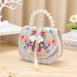 Portamonete per Bambine con Ricami Antichi, Manico in Perle, Elegante <span class=keywords><strong>Portafoglio</strong></span> da Principessa - Product Image 2