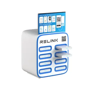 8 slots skann QR-Code-Austausch Power Bank Miete Docking-Station Restaurant Handy-Ladestation