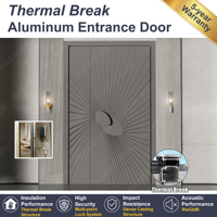 Porte d'entrée de villa de luxe Yohome, porte pivotante en aluminium avec panneau latéral, isolation thermique, fabrication de qualité supérieure