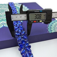 Bande décorative en strass en forme de feuille de verre, écologique, pour ceinture de mariée et robes de bal