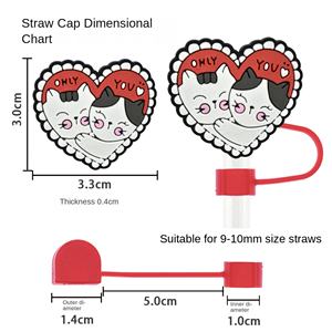 Cubierta de pajita de plástico blando de PVC de 10 mm al por mayor, a prueba de polvo, decoración personalizada para fiestas con pegamento para parejas, nuevo diseño de tapa para pajita - Product Image 2