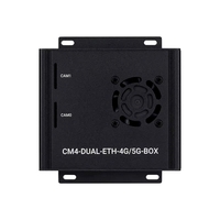 BSC) Komputer Mini Dual Gigabit Ethernet 5G/4G Berbasis Modul Komputasi Raspberry Pi 4 (TIDAK Termasuk), Logam, Dengan Pendingin F