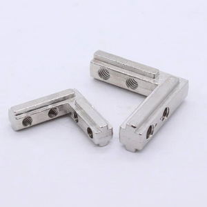 L-Shaped Zinc Alloy Corner Connector 90 Degree For Aluminum Profile 3040 Standard Size Nickel Plated - Product Image 1