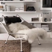 Designer danois Wabisabi Style chaise inclinable créatif minimaliste tissé à la main en bois chaise de loisirs drapeau médiéval corde pour chambre
