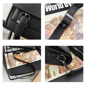 Borsa in pelle all'ingrosso borsa <span class=keywords><strong>Messenger</strong></span> di marca personalizzata alla moda stile britannico a tracolla borsa per telefono a vendita calda PU per le donne e gli uomini neri - Product Image 6