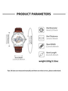 Montre manuelle gravée TOMI T102, non mécanique, avec bracelet en cuir tendance pour homme, coffret cadeau best-seller 2026 - Product Image 4