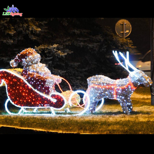 Décoration de Noël personnalisée énorme Père Noël géant sur traîneau avec renne - Product Image 6