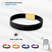 Bracelet en nylon NFC, bracelet de poignet, boucle magnétique en acier inoxydable, carte de visite RFID, accès aux événements, cadeau de la Saint-Valentin