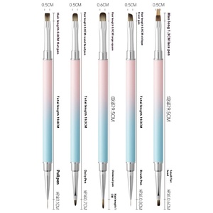 Nagelstift im Blush-Stil mit Metallgriff, Langlebiger Flachpinsel, Spezielles Phototherapie-Farbzeichnungswerkzeug-Set für Nagelstudios - Product Image 5